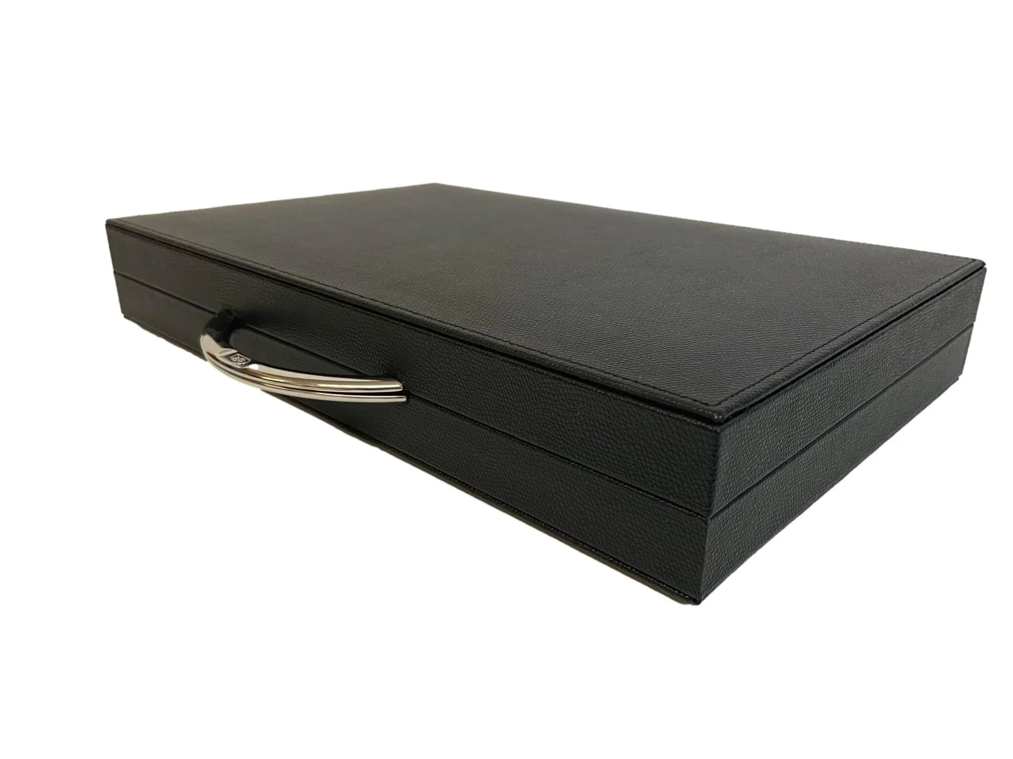 Backgammon Cuir véritable GM - Noir / Orange - Renzo Romagnoli - Image 9