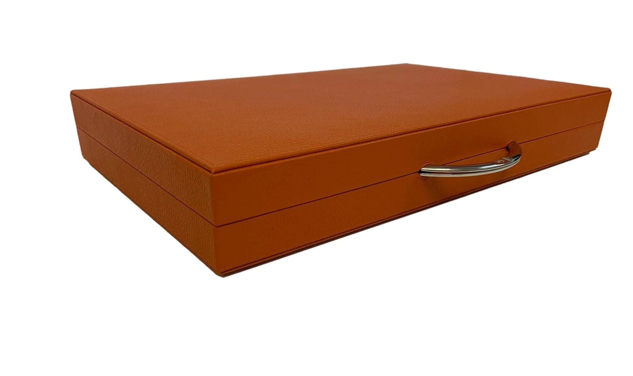 Backgammon Cuir véritable GM - Orange - Renzo Romagnoli - Image 9