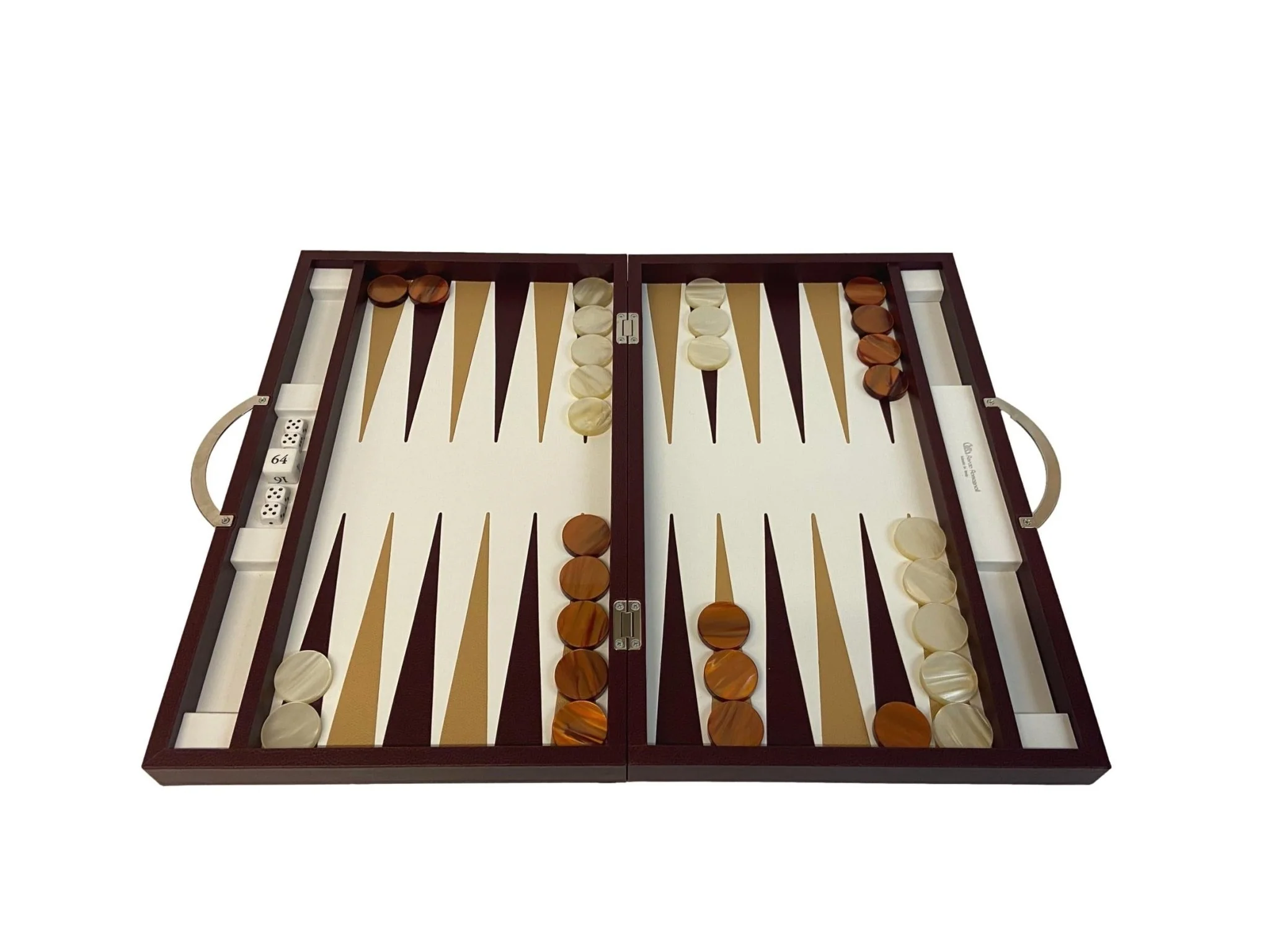 Backgammon en Cuir véritable MM - Bordeaux - Renzo Romagnoli - Image 2