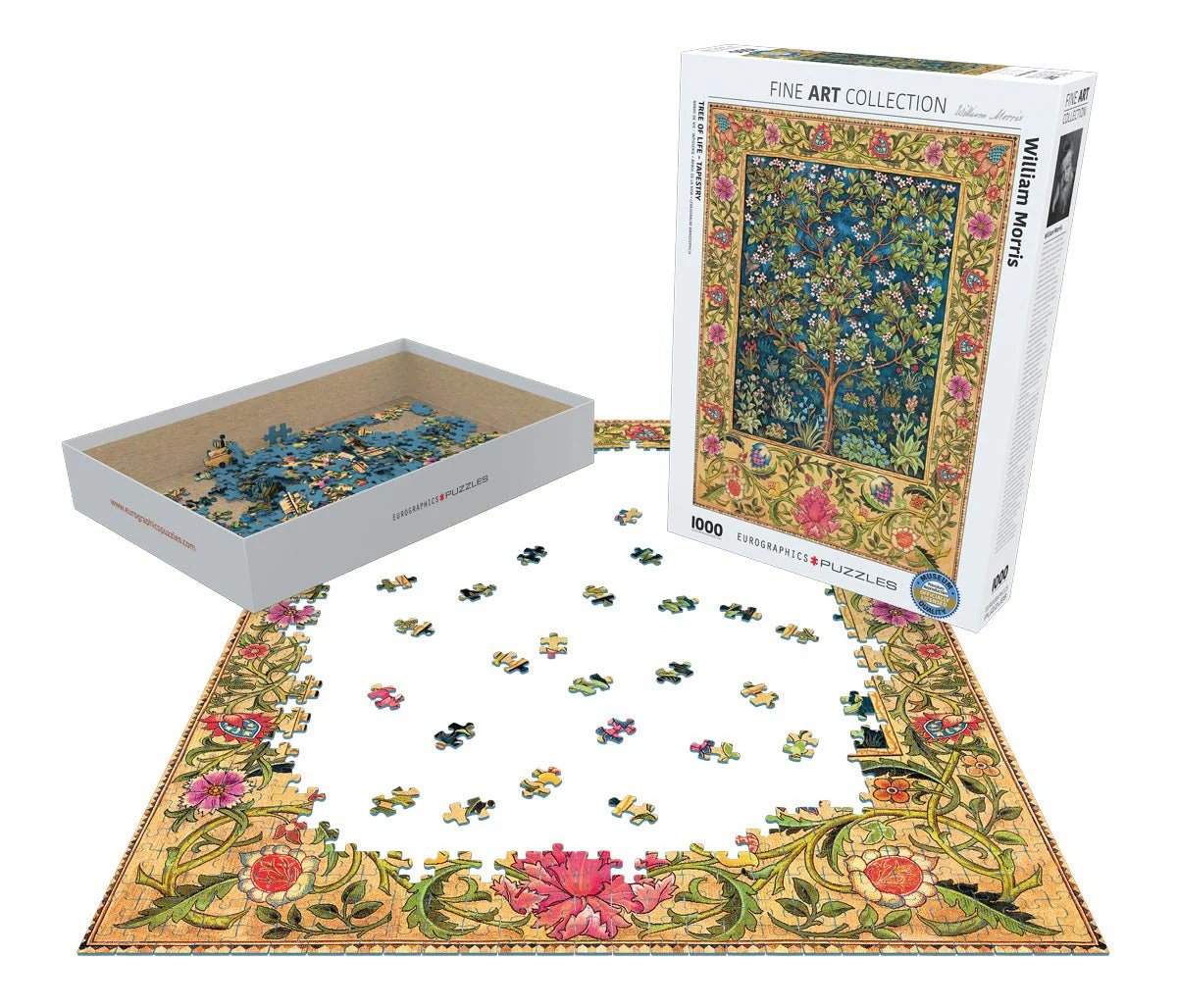 Puzzle Eurographics - 1000 p - Tapisserie - William Morris - Image 3