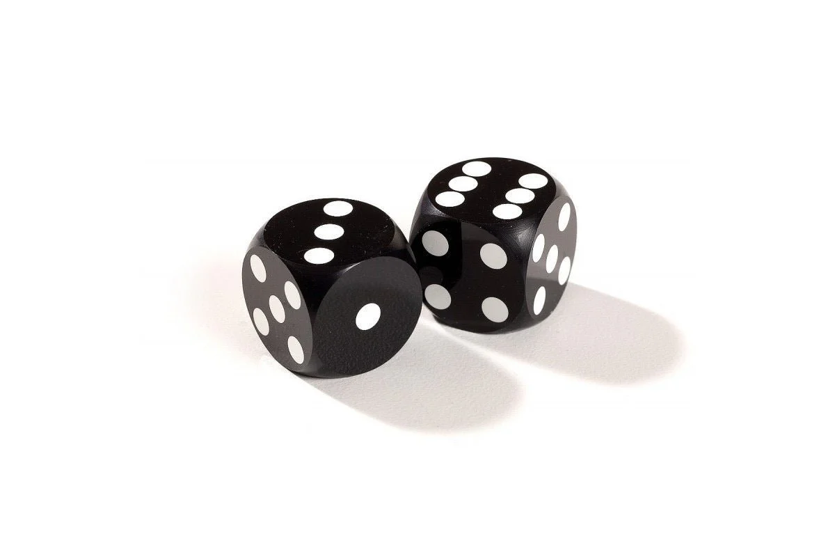 Dés Noir de précision - Calibrés et numérotées 14 mm - Dés de backgammon
