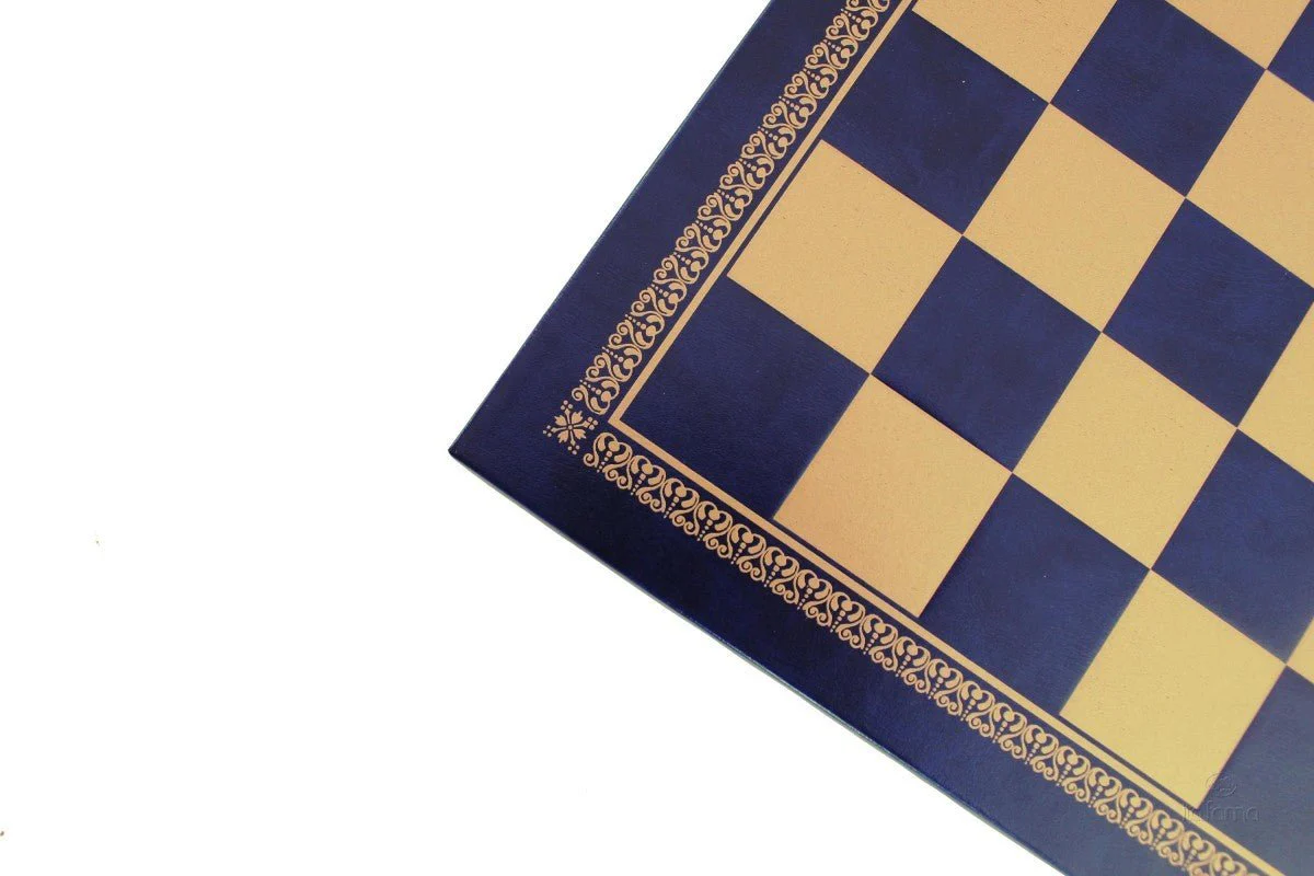 Plateau d'échecs / échiquier en Cuir et Salpa - Bleu - T2 - Ital Fama