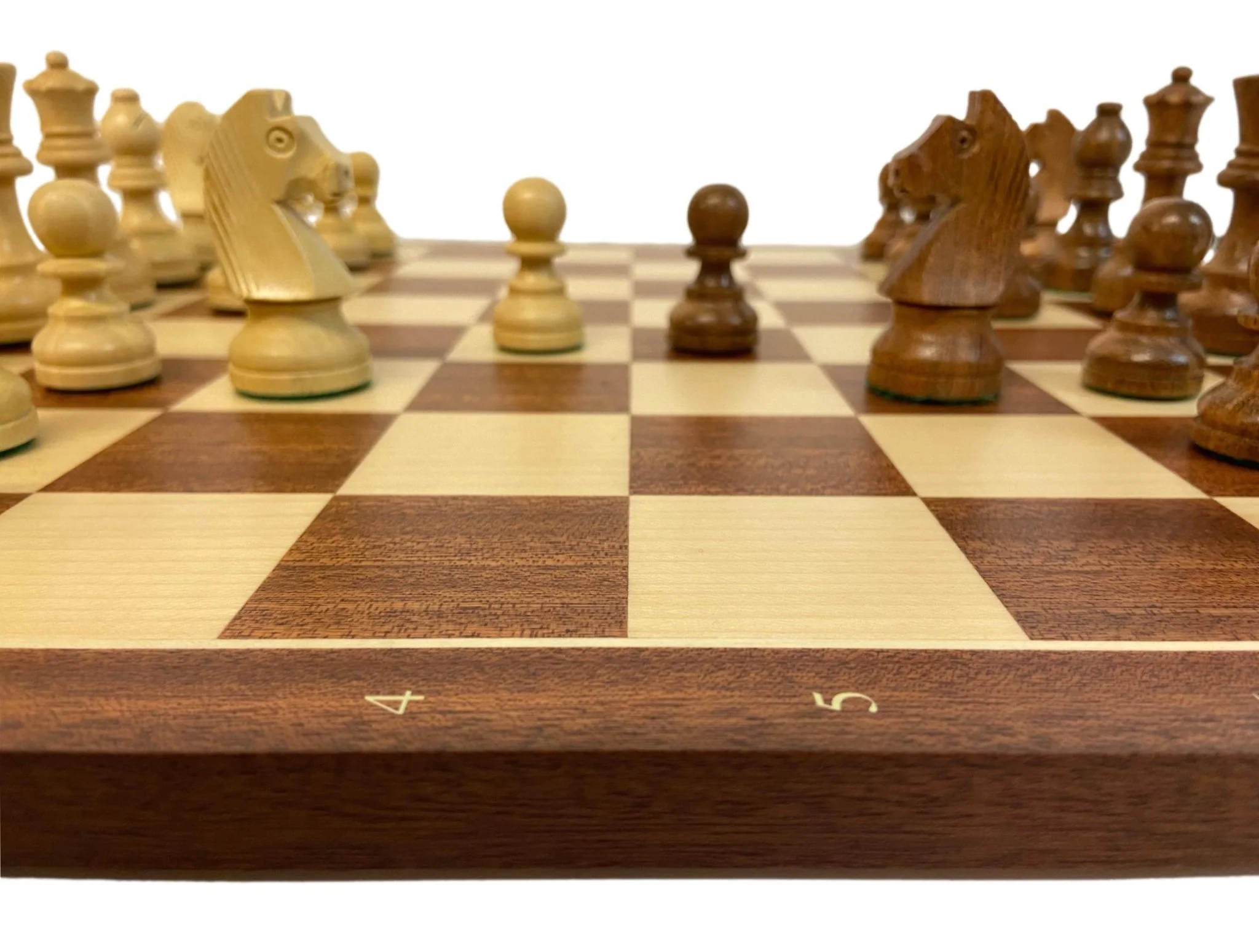 Ensemble jeu d'échecs Club en acajou- bords fin