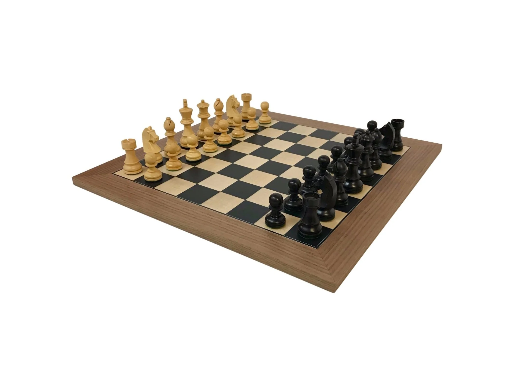 Ensemble jeu d'échecs Club Prestige en poirier teinté et sycomore - Bords noyer - Image 2