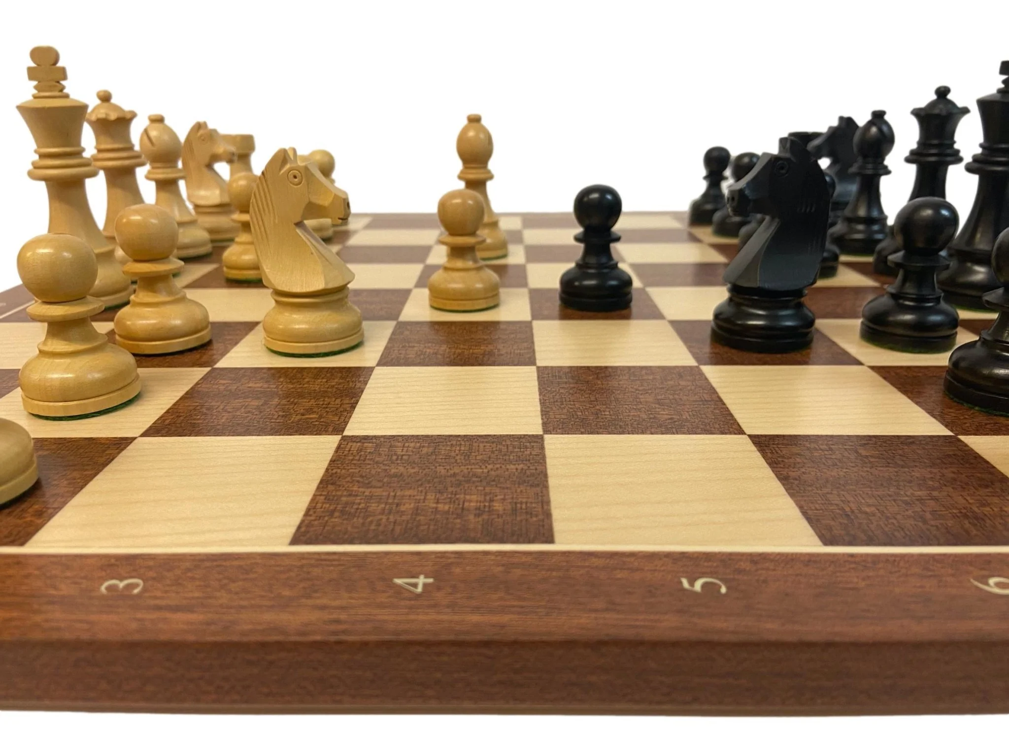 Ensemble jeu d'échecs Club en acajou - Bords Fins - Pièces buis teinté - Noir - Image 13