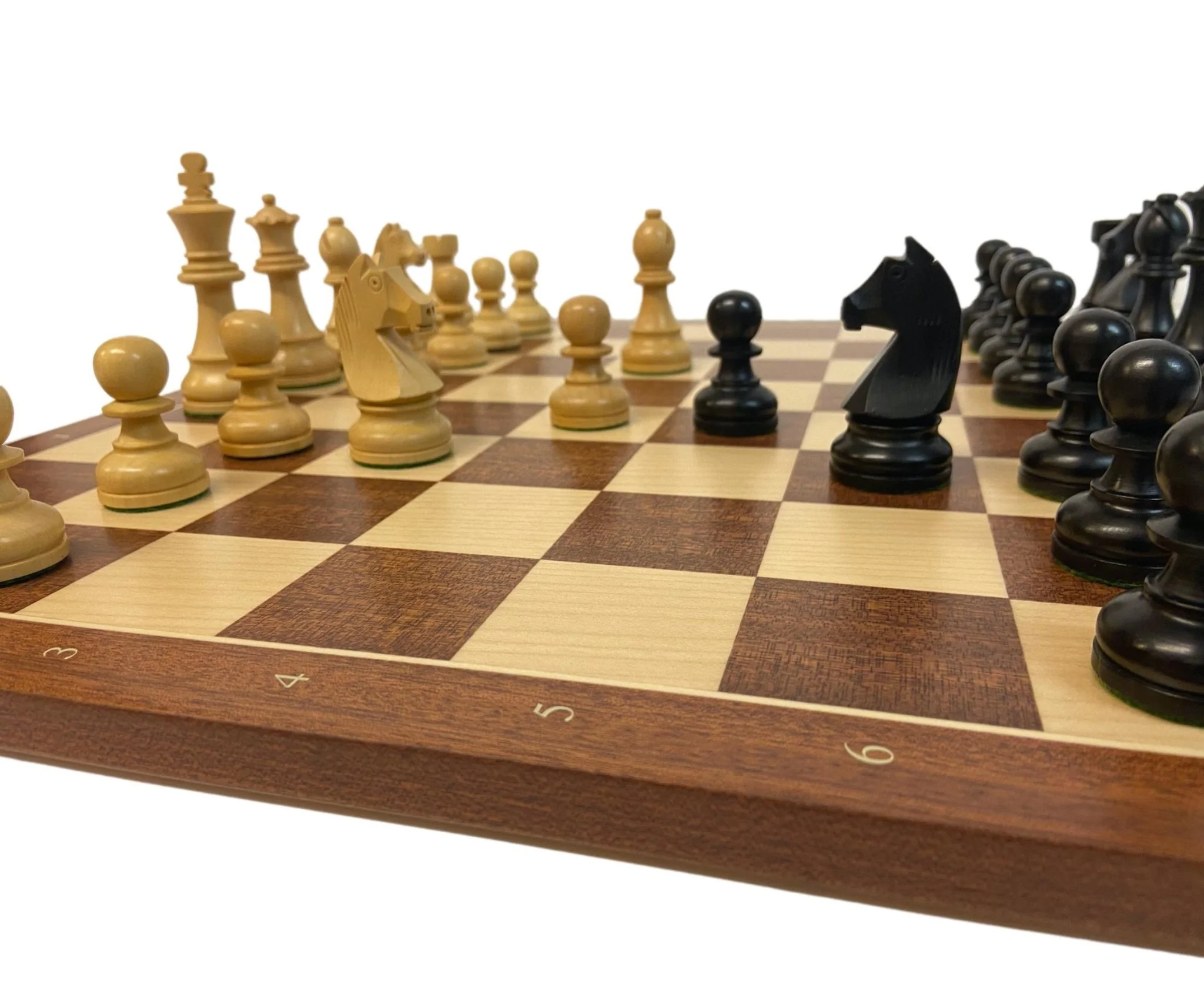 Ensemble jeu d'échecs Club en acajou - Bords Fins - Pièces buis teinté - Noir - Image 14