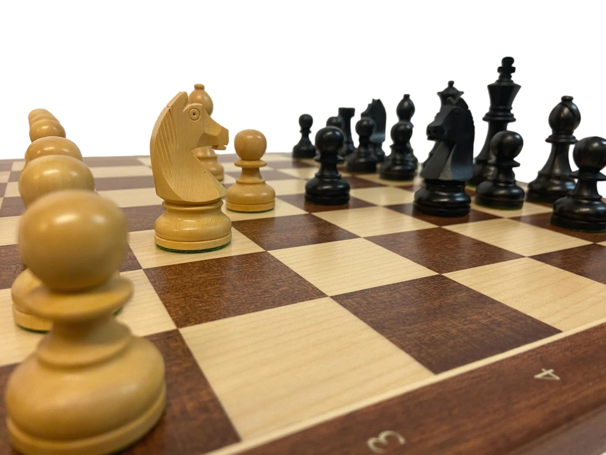 Ensemble jeu d'échecs Club en acajou - Bords Fins - Pièces buis teinté - Noir - Image 15