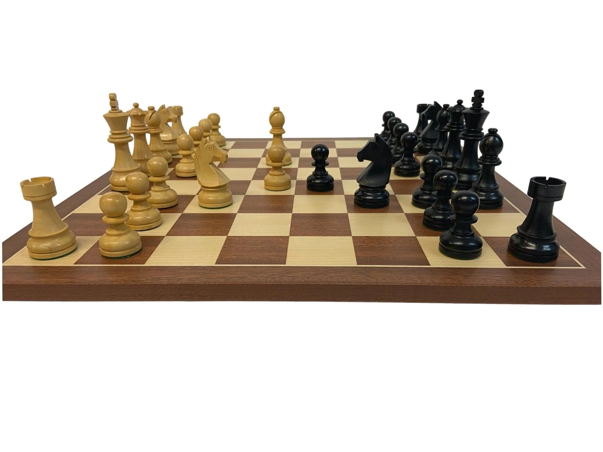 Ensemble jeu d'échecs Club en acajou - Bords Fins - Pièces buis teinté - Noir - Image 5