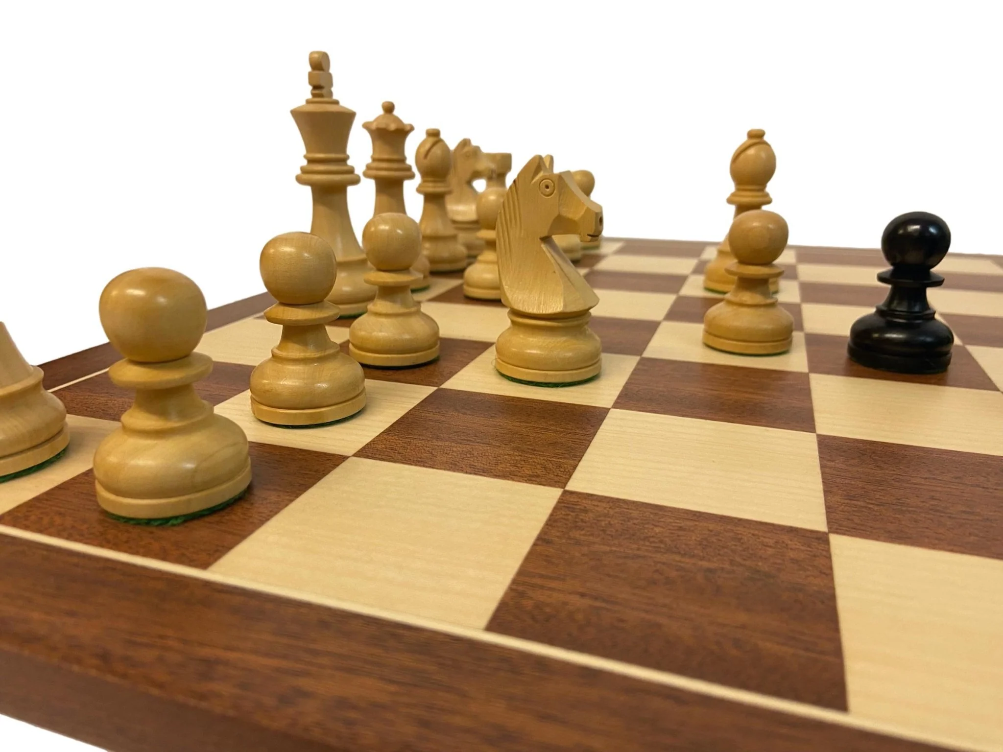 Ensemble jeu d'échecs Club en acajou - Bords Fins - Pièces buis teinté - Noir - Image 7