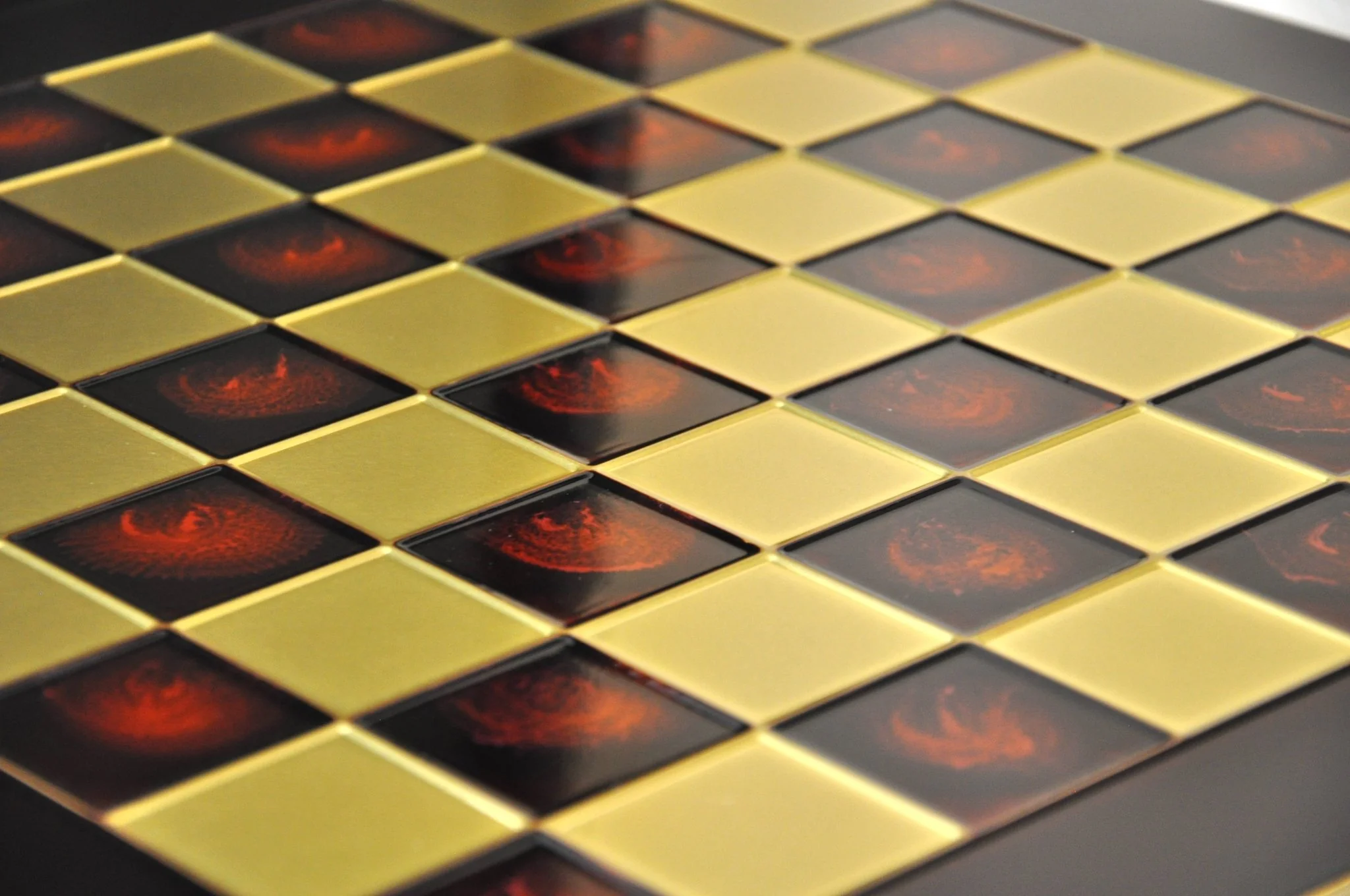 Ensemble jeu d'échecs en laiton et perle - coffre bois - Manopoulos - Image 2