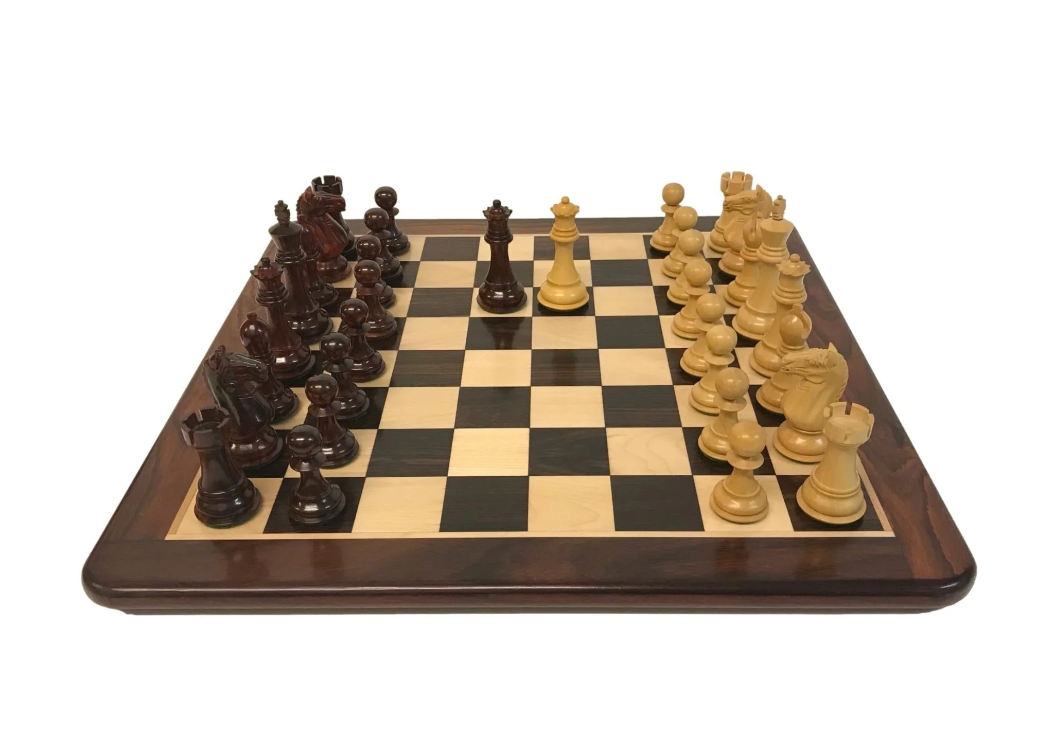 Ensemble jeu d'échecs Suprême en palissandre et sycomore - laqué - Pièces en bois de rose et Buis - Chopra - Image 2