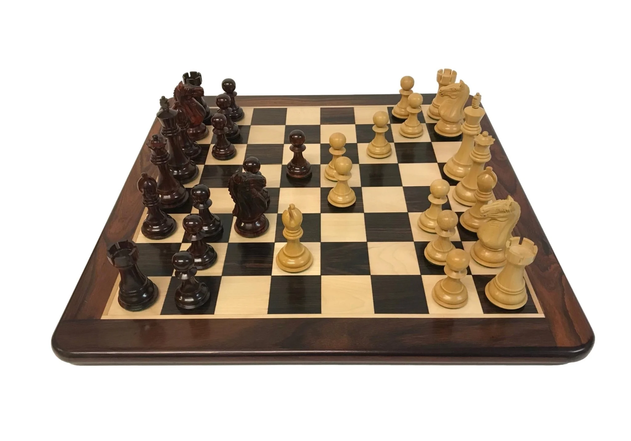 Ensemble jeu d'échecs Suprême en palissandre et sycomore - laqué - Pièces en bois de rose et Buis - Chopra - Image 4