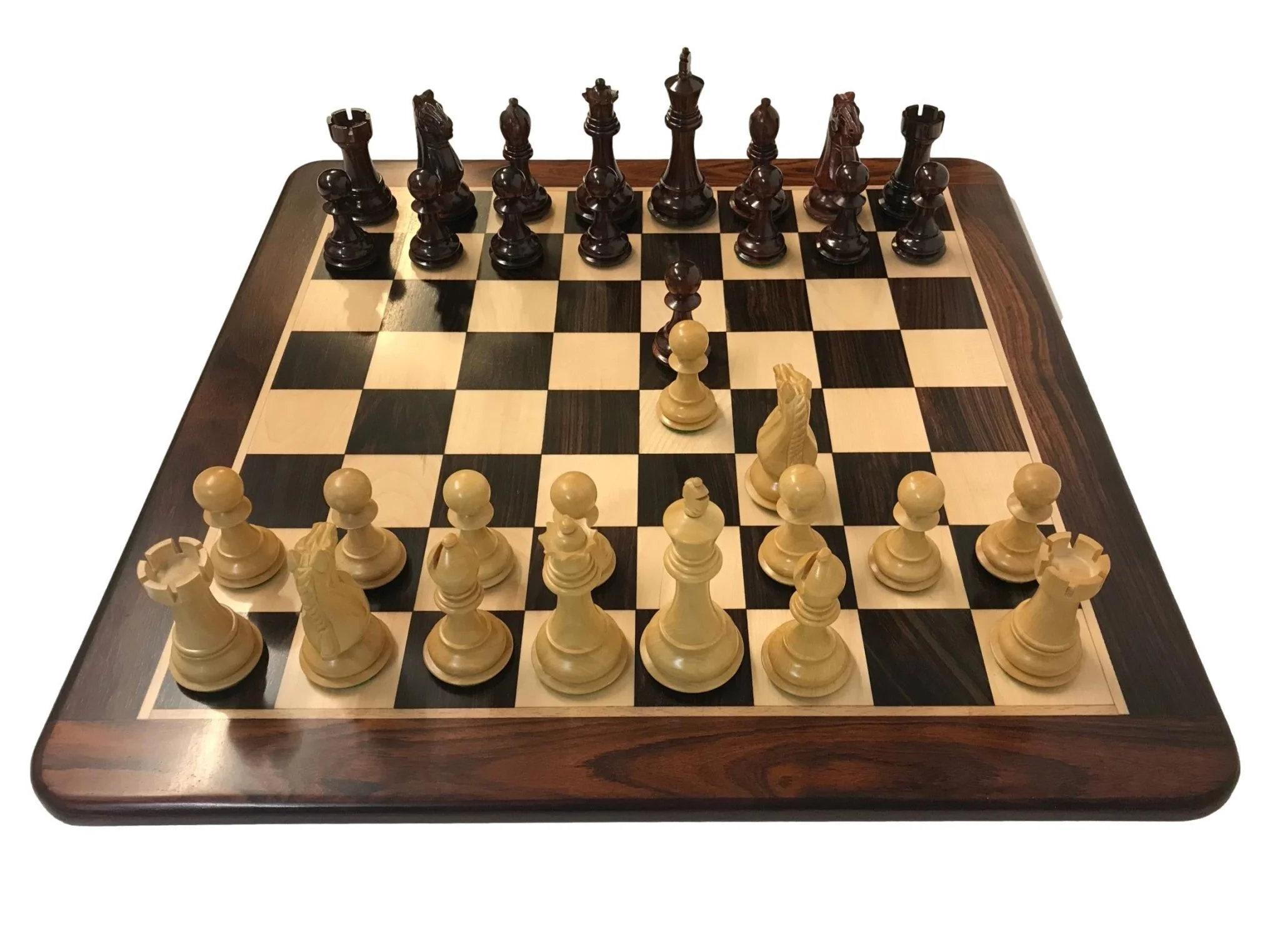 Ensemble jeu d'échecs Suprême en palissandre et sycomore - laqué - Pièces en bois de rose et Buis - Chopra - Image 6