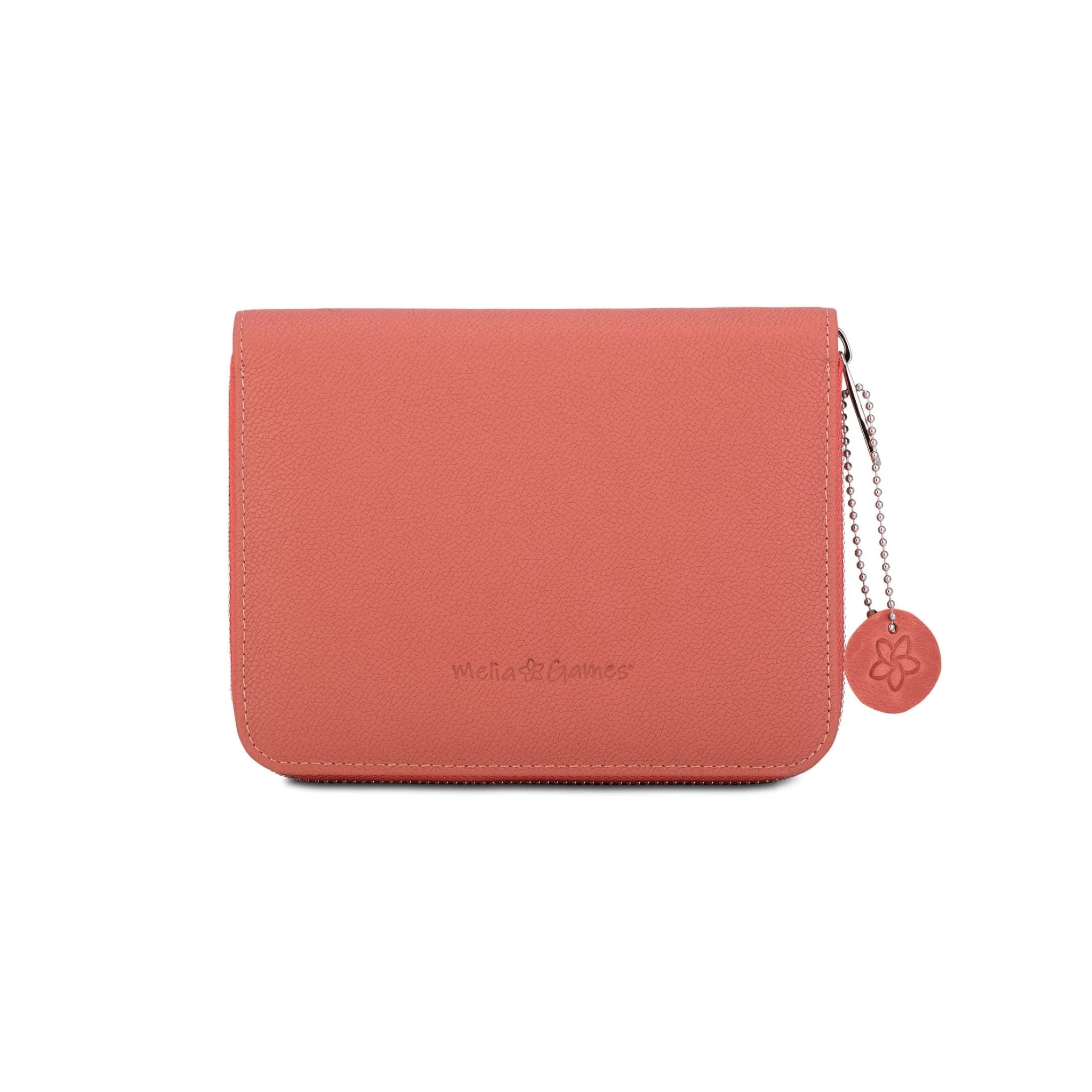 Etui de bridge en cuir pleine fleur - Corail - Image 6