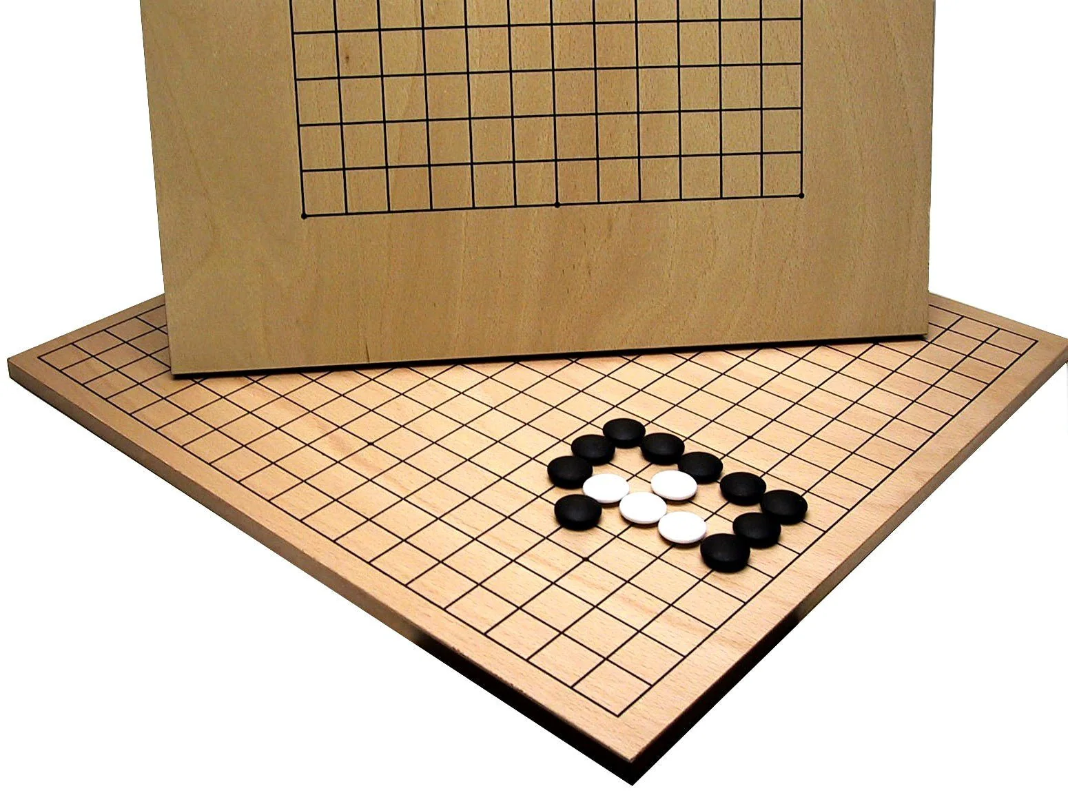 Goban - plateau de jeu de Go réversible 19 ou 13 lignes - Bambou