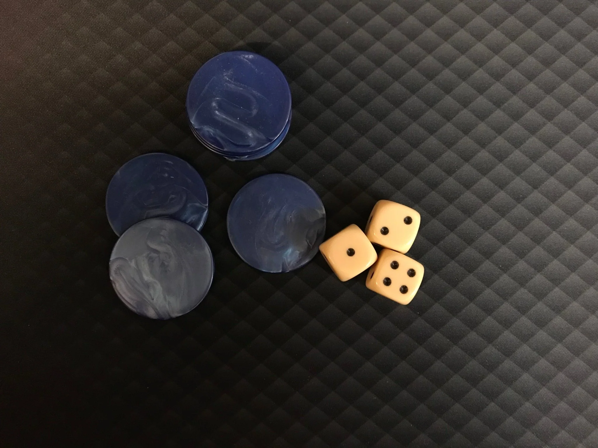 Jetons de 421 marbrés - Bleu - par 25