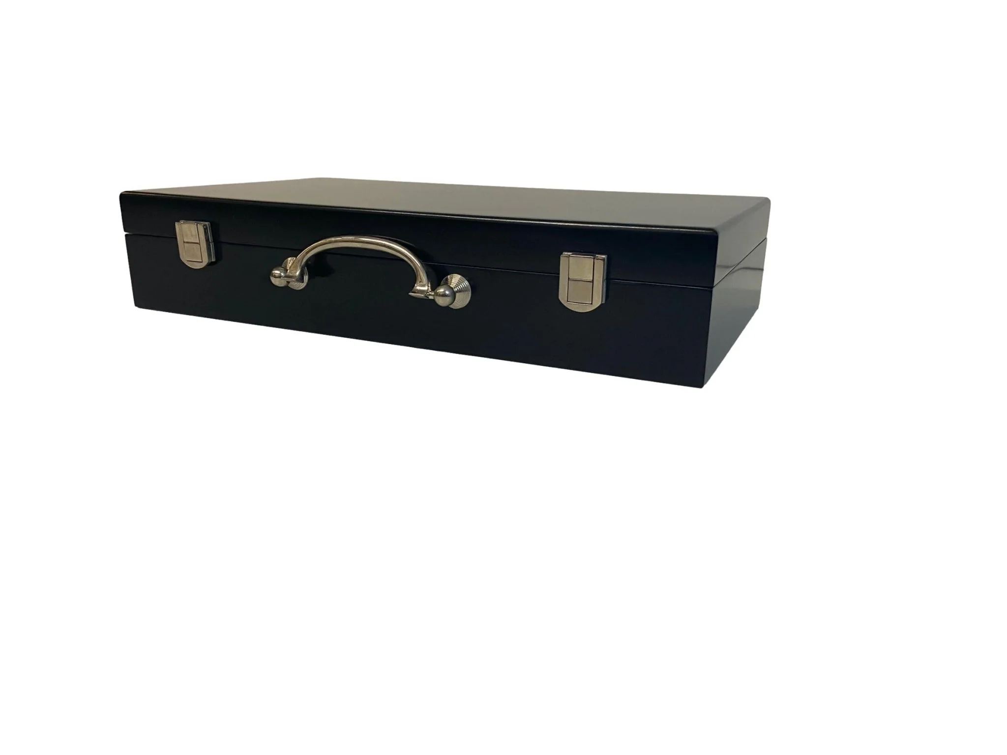 Mallette de poker en bois - Teinté Noir - Image 3