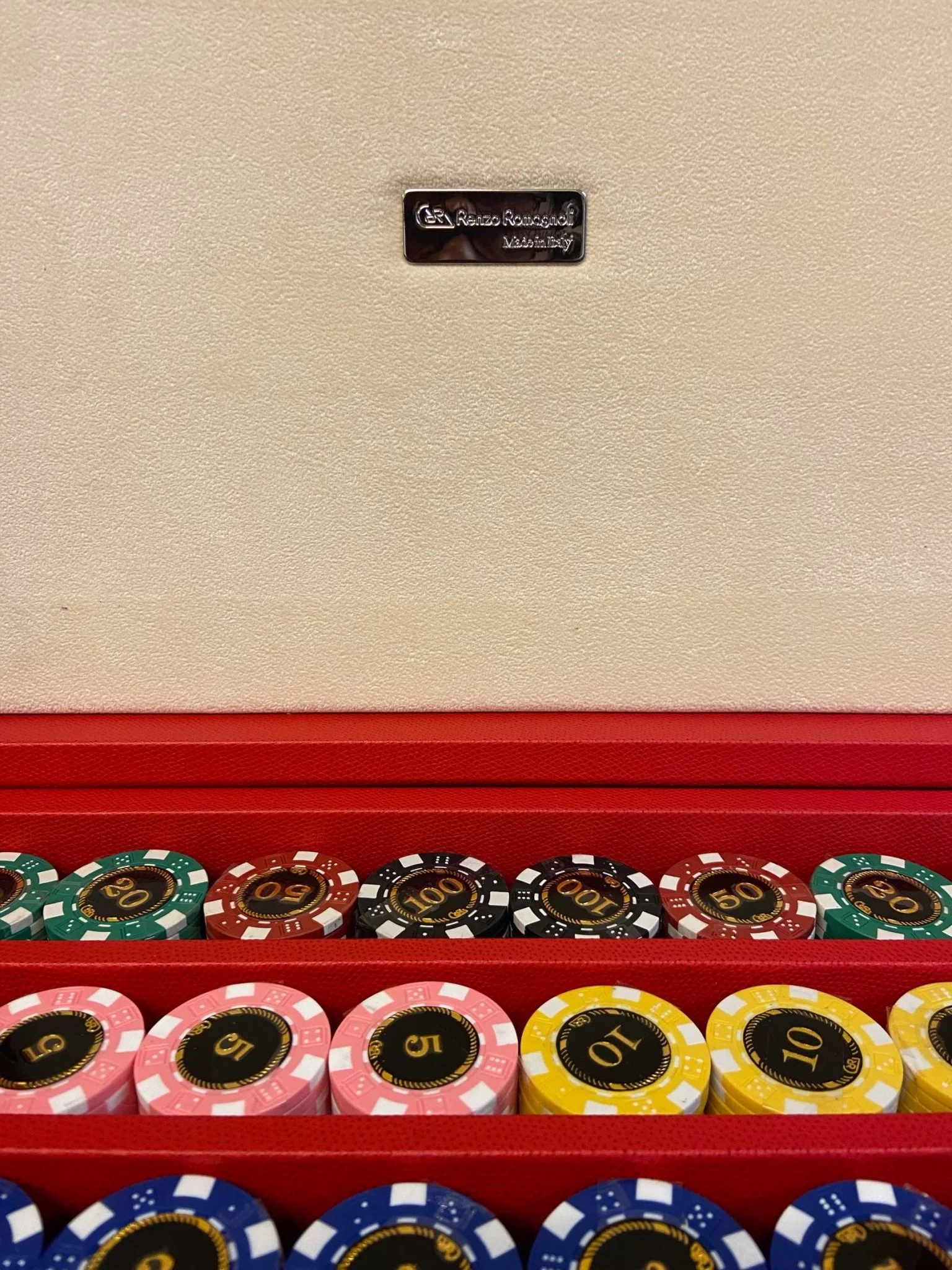 Mallette de poker en cuir grainé - Rouge - Image 2
