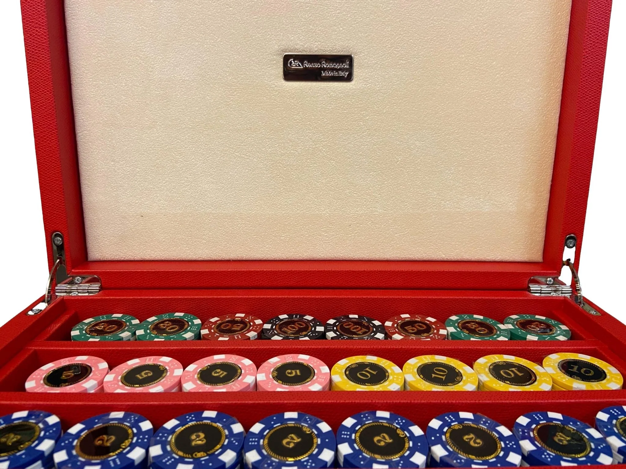 Mallette de poker en cuir grainé - Rouge - Image 3
