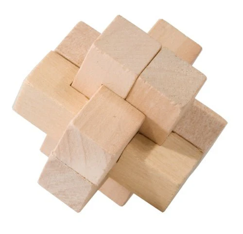Mini casse-tête 3D en bois - Croix de charpentier
