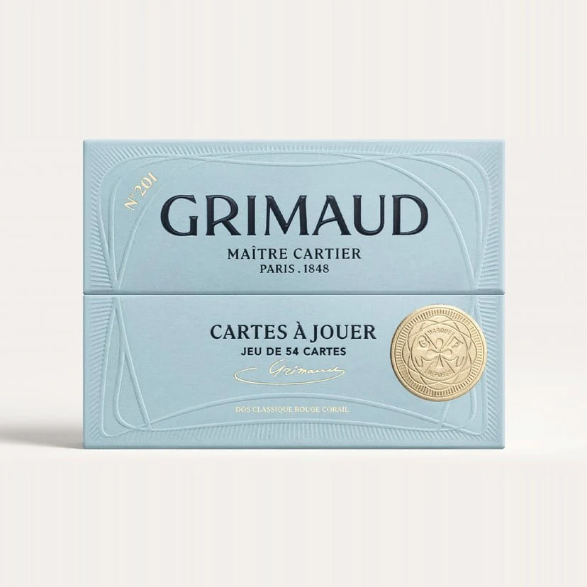 N°200 : Cartes à Jouer Grimaud 54 cartes - Nouvelle édition Luxe - Dos Bleu Dauphin