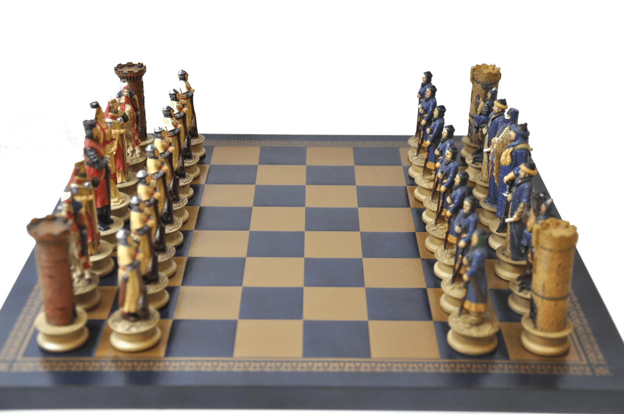 Pièces d’échecs Croisés / Sarazins en résine - Peint à la main - Taille 2/3 - Ital Fama - Image 3