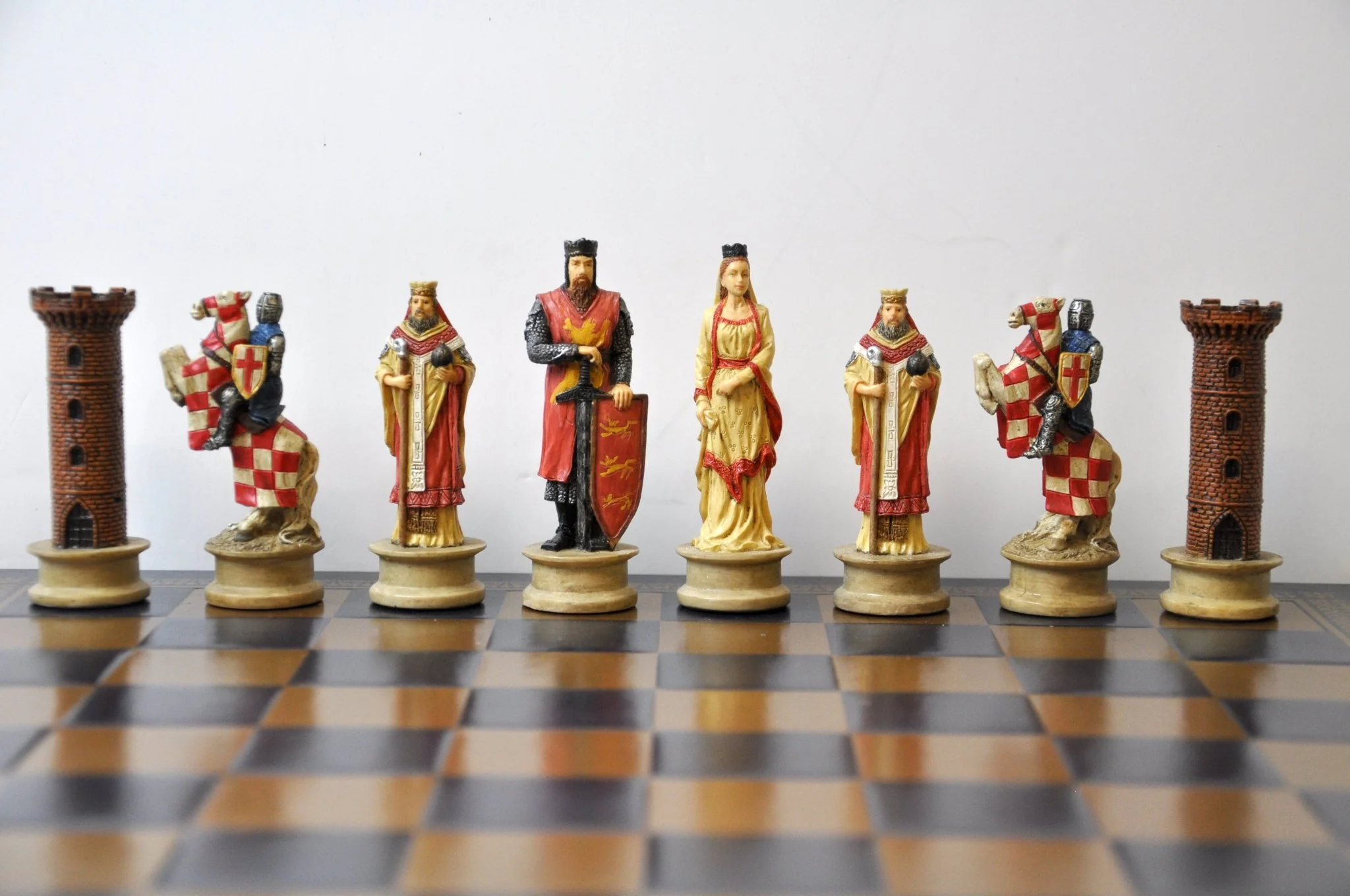 Pièces d’échecs Croisés / Sarazins en résine - Peint à la main - Taille 2/3 - Ital Fama - Image 6
