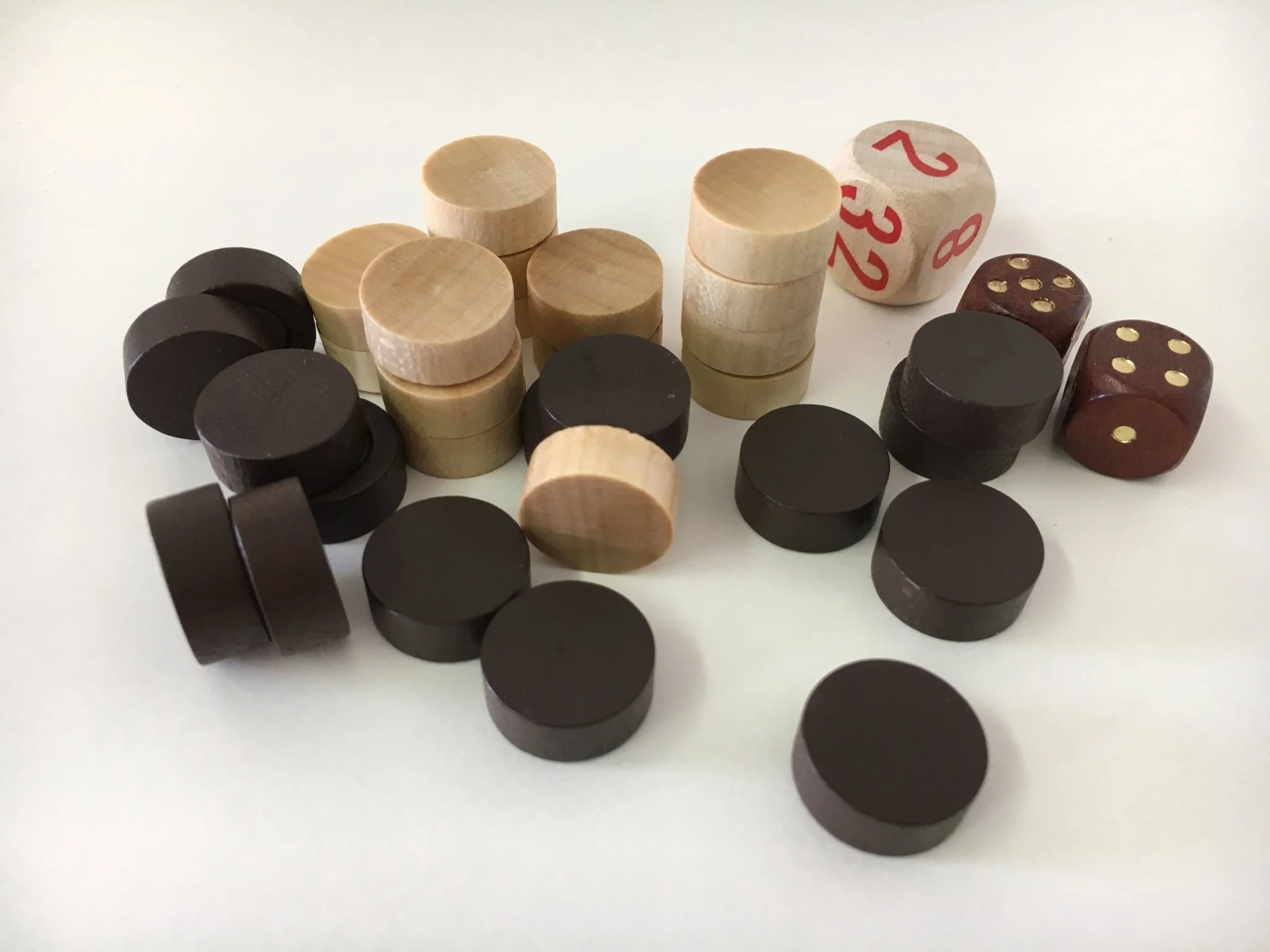 Pions de backgammon de voyage - Magnétiques - 15 mm