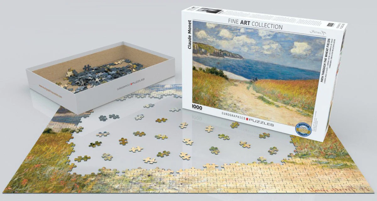 Puzzle Eurographics - 1000 p - Chemin dans les blés à Pourville- Monet - Image 2