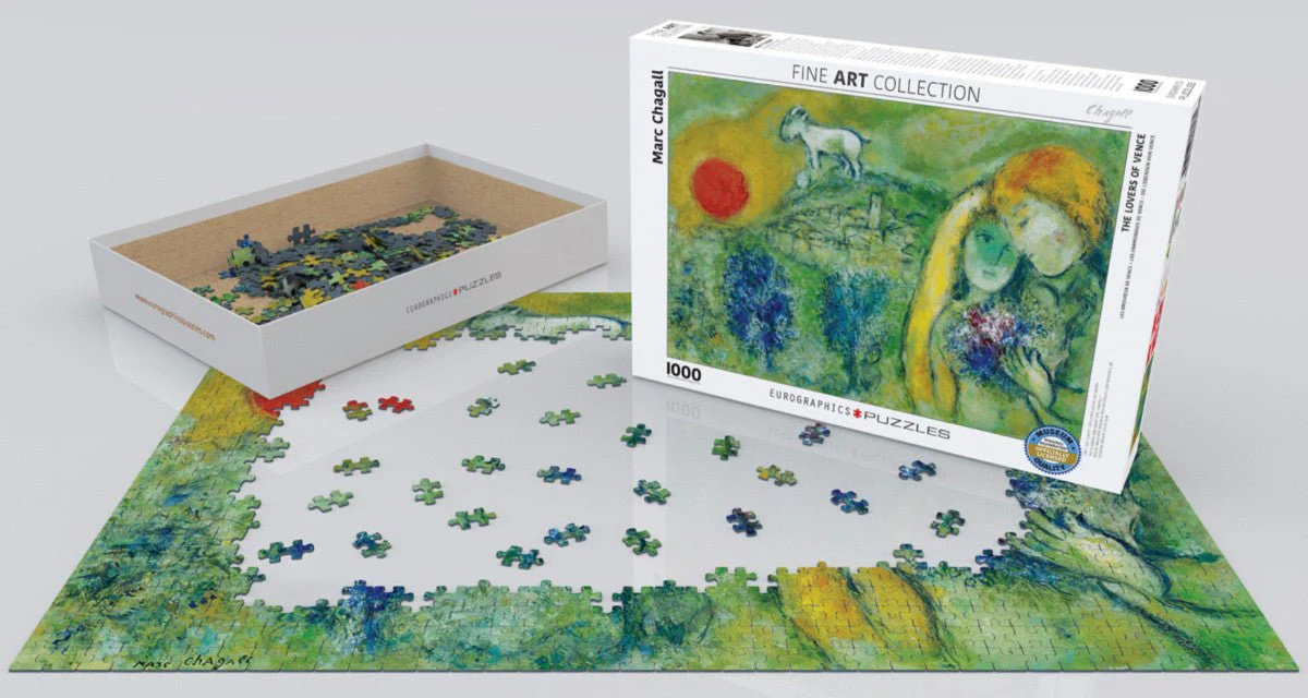 Puzzle Eurographics - 1000 p - Les amoureux de Vence - Chagall - Image 2