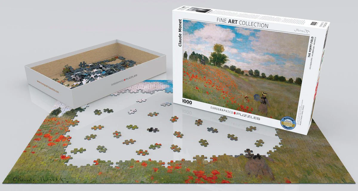 Puzzle Eurographics - 1000 p - Les coquelicots - Claude Monet - Image 2