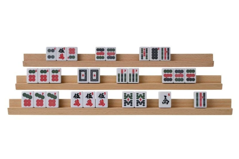 Réglettes porte-tuiles de mah-jong set 4 bois - Image 3