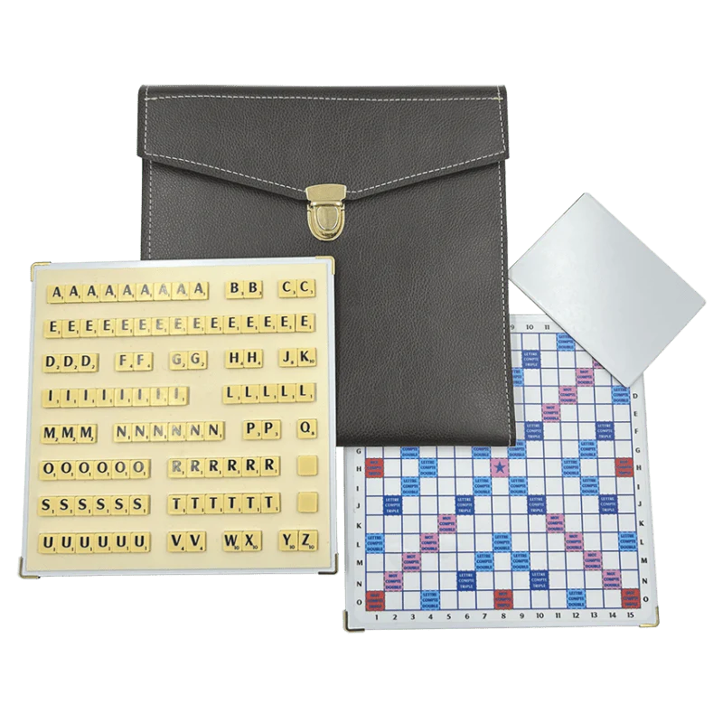 Scrabble Duplicate ou de Voyage en Cuir Vegan - Magnétique - Marron