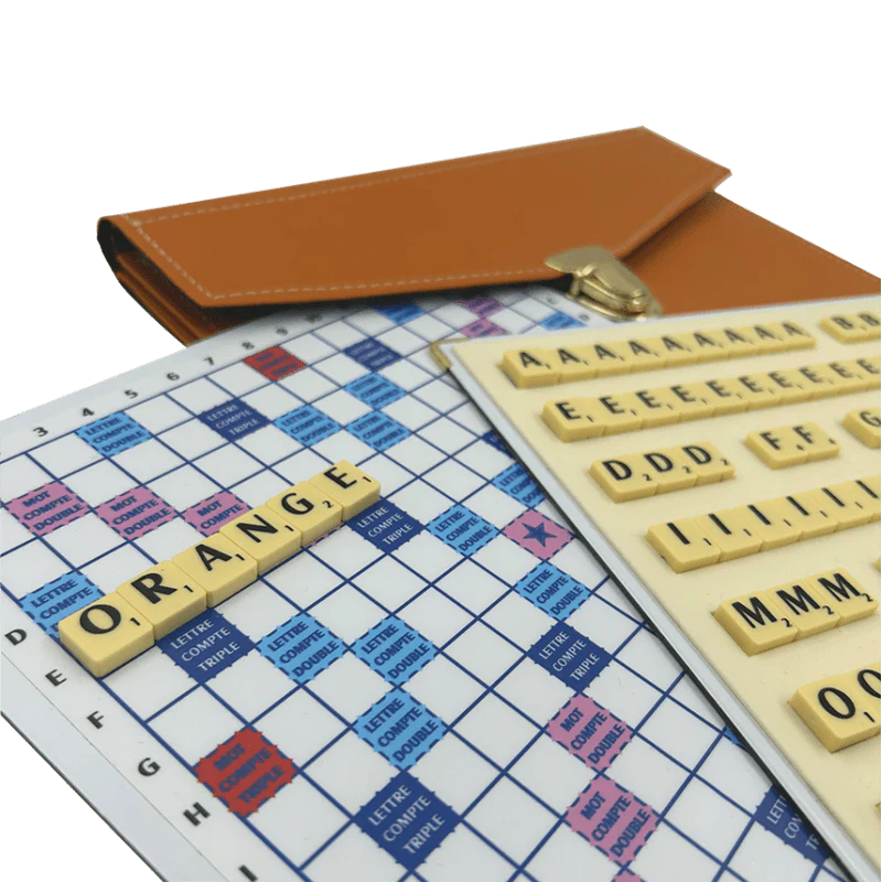 Scrabble Duplicate ou de Voyage en Cuir Vegan - Magnétique - Orange - Image 4