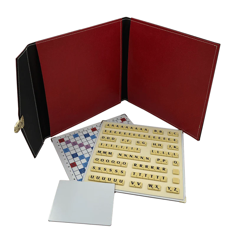 Scrabble Duplicate ou de Voyage en Cuir Vegan - Magnétique - Rouge - Image 2