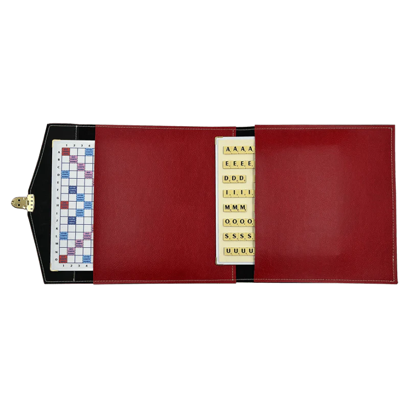 Scrabble Duplicate ou de Voyage en Cuir Vegan - Magnétique - Rouge - Image 3