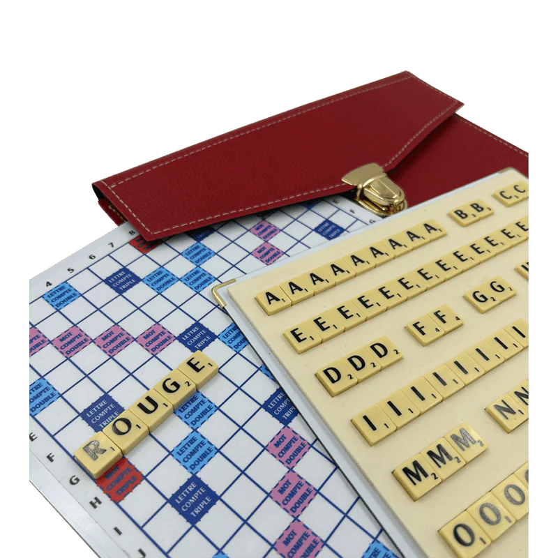 Scrabble Duplicate ou de Voyage en Cuir Vegan - Magnétique - Rouge - Image 4