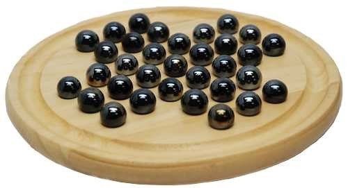 Solitaire en bois - Billes en verre - 22 cm