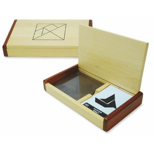 Tangram double en coffret avec livret - Bois